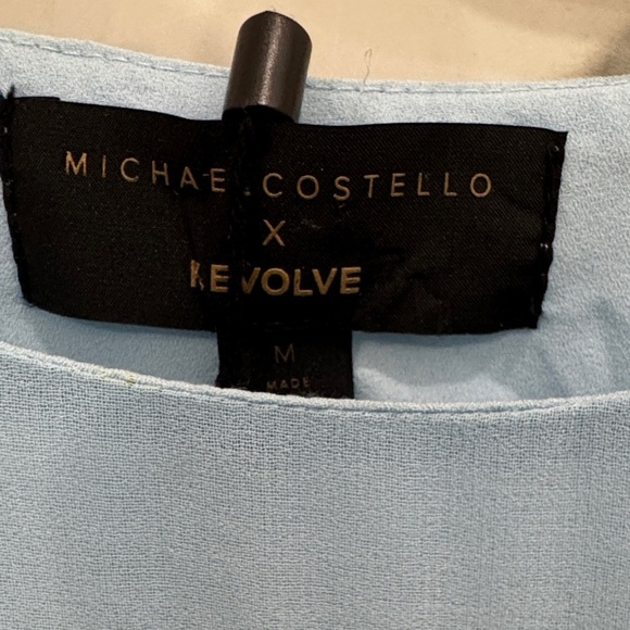 Michael Costello x Revolve Sky Blue One Shoulder Mini Dress | NWT - Picture 3 of 9